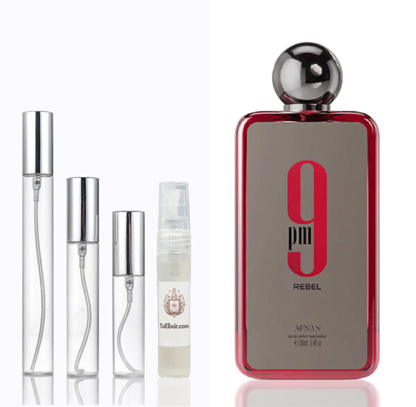 Decant muestra 9 pm Rebel Afnan Perfumes Árabes Originales Colombia