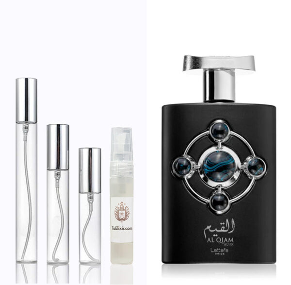 Perfume Al Qiam Silver Lattafa Pride Muestra Decant Perfumes árabes originales