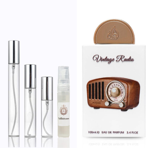 Muestra Decant Vintage Radio Lattafa Perfumes Árabes Originales Colombia