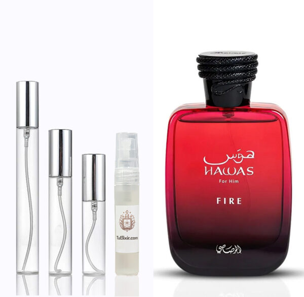 Muestra Decant Hawas Fire Rasasi Perfumes Árabes Originales Colombia